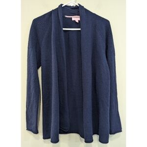 Lilly Pulitzer Navy Blue 100% Cashmere Open Cardigan Size Small